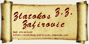 Zlatokos Zafirović vizit kartica
